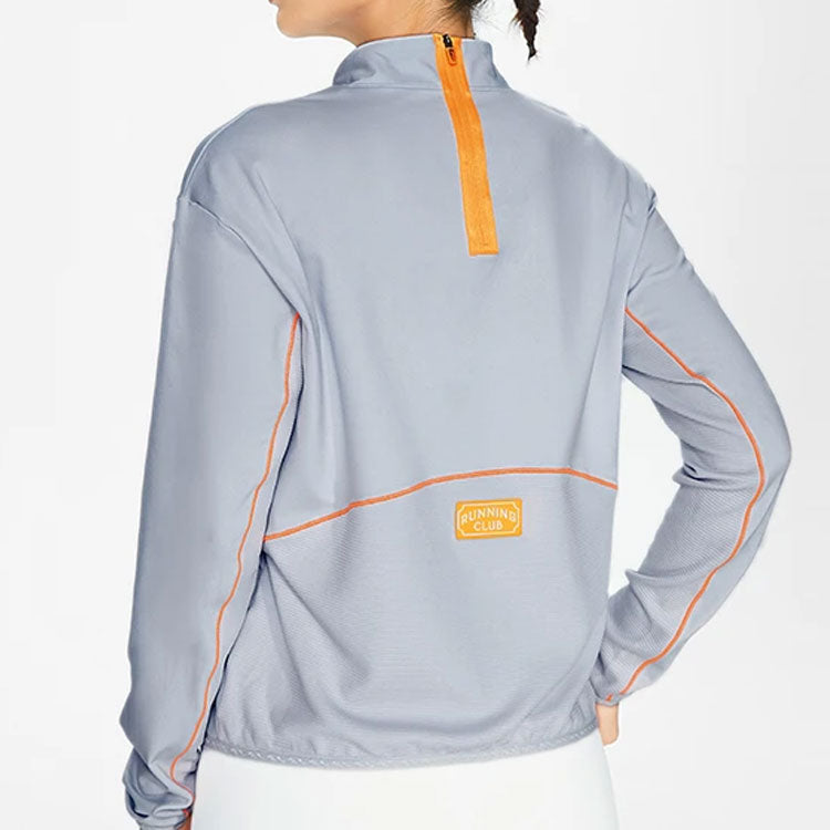 Li-Ning Running Series Loose Half Turtleneck Sports Long Sleeves Light Blue T-Shirt ATLS012-1