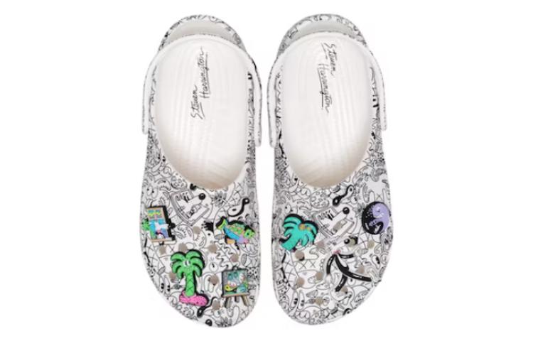 Crocs x Steven Harrington Classic Clogs 'Quickstrike - White Black' 208145-103