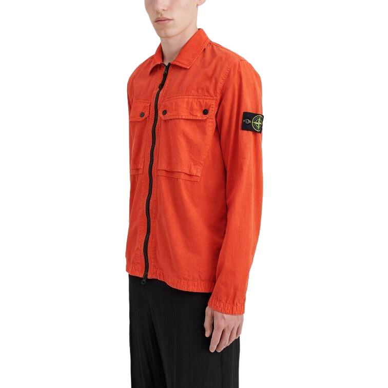 STONE ISLAND Gd Cotton Zip Overshirt 'Orange Red' 7915102WN-V0137