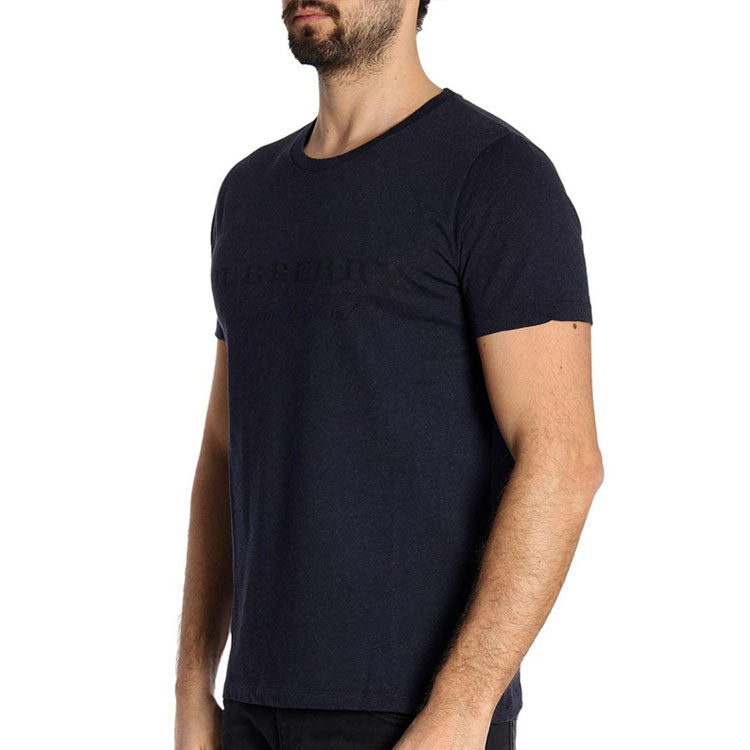 Men's Burberry Pullover Round Neck Short Sleeve Navy Blue 40561291