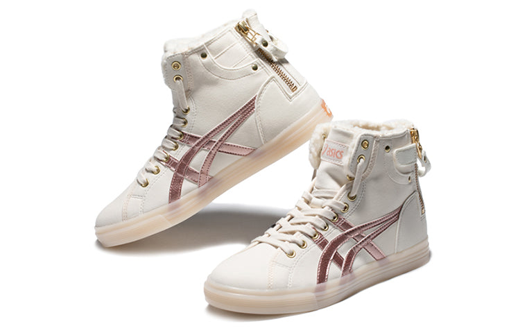 (WMNS) ASICS Double Clutch Fleece Retro High Board Shoe Milk White/Gold 1202A078-100