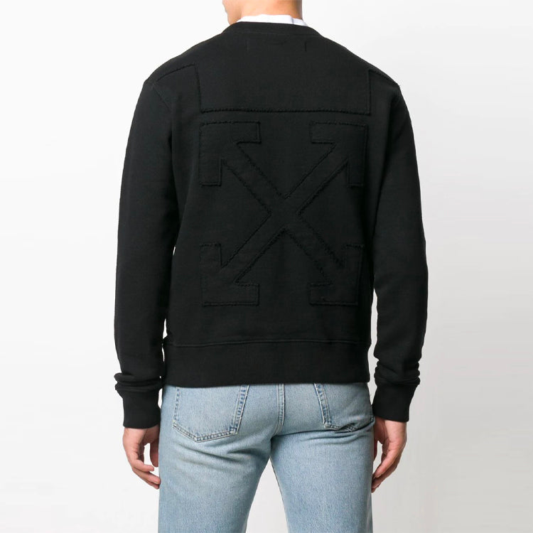 Men's Off-White Alphabet Logo Pattern Long Sleeves Loose Fit Black OMBA025R20D250321091