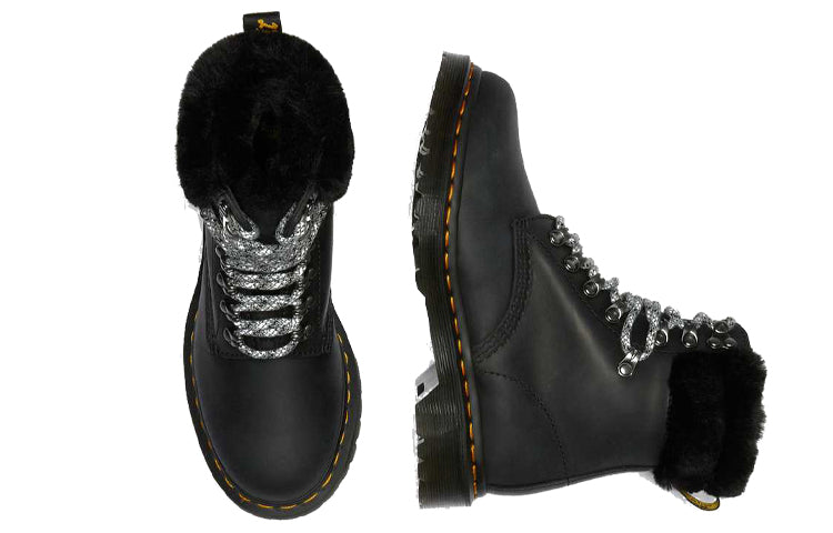 (WMNS) Dr. Martens 1460 Stay Warm Wear-resistant fur Martin boots Black 26951001