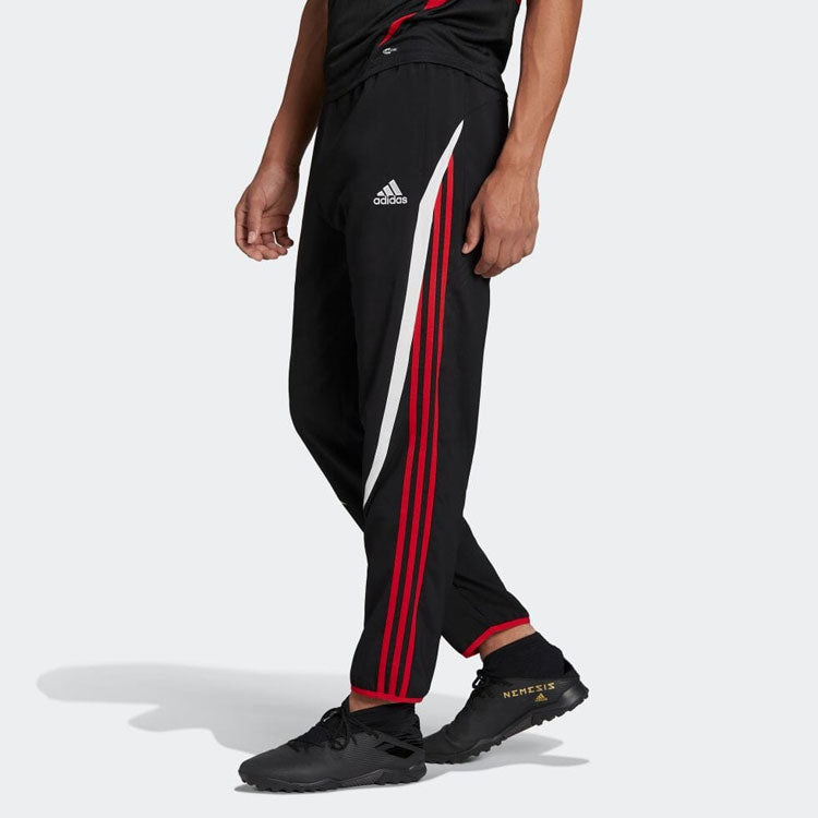 Men's adidas Contrasting Colors Vertical Stripes Logo Casual Sports Pants/Trousers/Joggers Black H64068