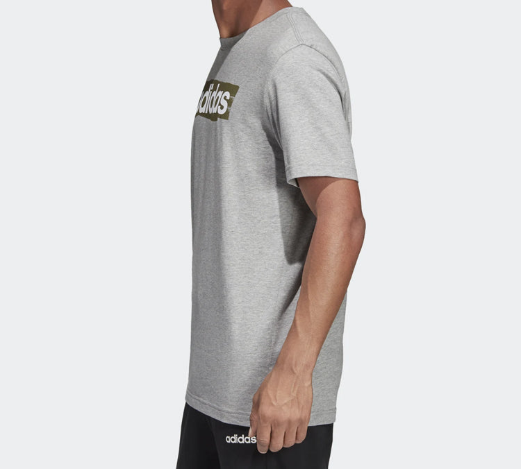 adidas Alphabet Logo Printing Sports Short Sleeve Gray DV3051