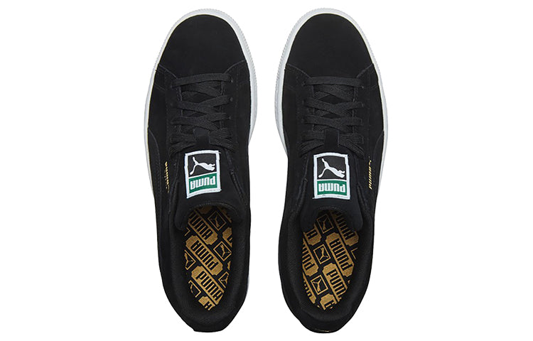 PUMA Suede Low Casual Board Shoes Black/Gold 352634-87