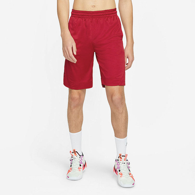 Air Jordan Rise Striped Triangle Logo Printing Quick Dry Knit Basketball Shorts Red BV5265-687