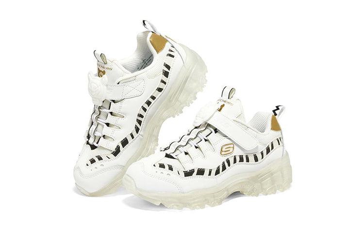(GS) Skechers Ice D'lites 'White Gold' 317006L-WGD