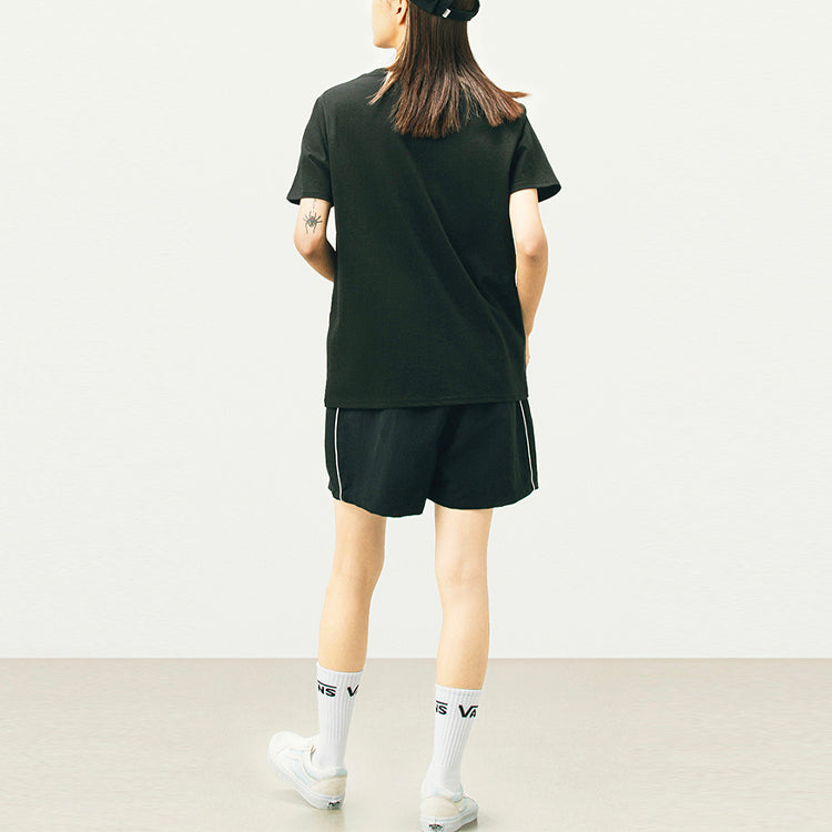 (WMNS) Vans Retro Printing Sports Round Neck Short Sleeve Black VN0A5F1XBLK