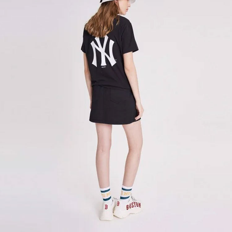 MLB New York Yankees Big Logo Round Neck Short Sleeve Unisex Black 31TS03031-50L