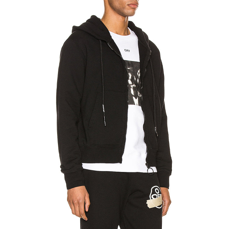 Off-White off Logo Printing Zipper Black OMBE001R20E300041001