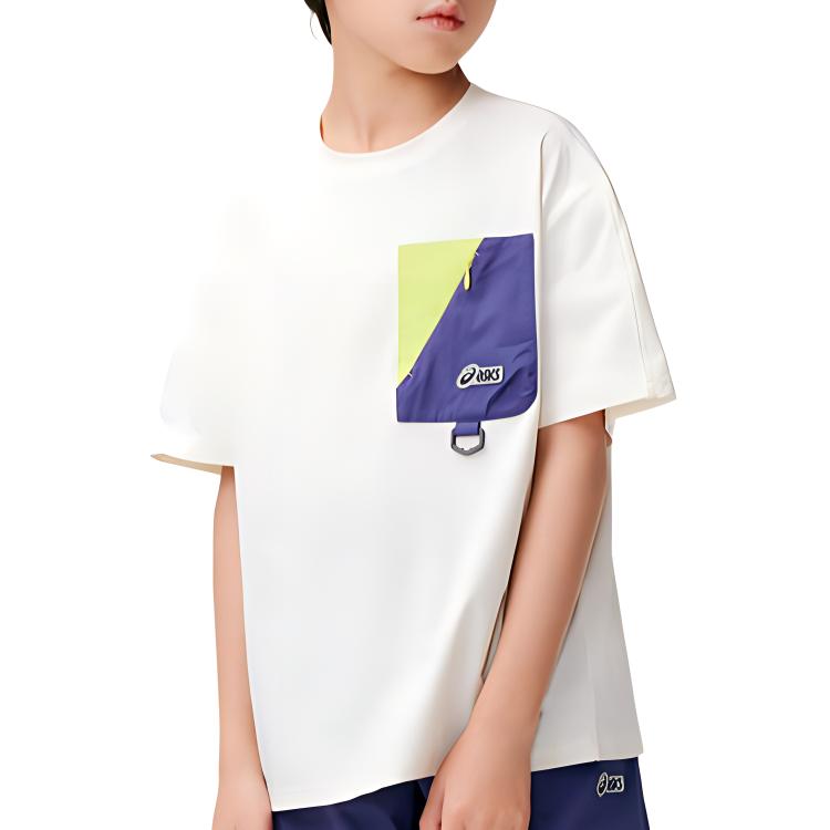 (GS) ASICS Logo Patched Pocket T-Shirt 'White' 332241173013-8853