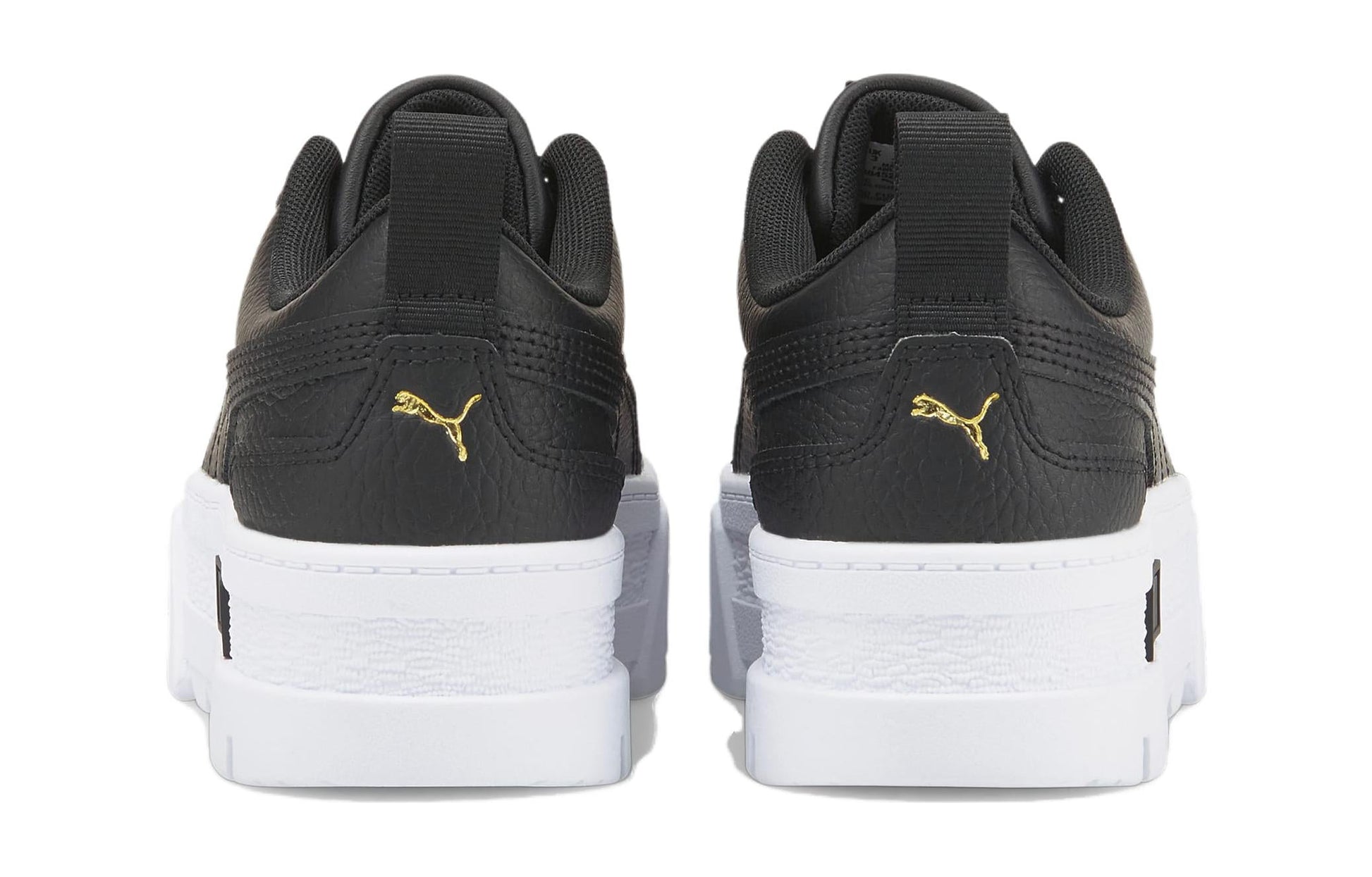 (GS) PUMA Mayze Leather 'Black Team Gold' 384527-02