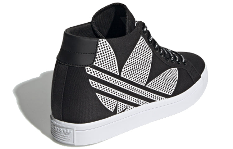 (WMNS) adidas originals Courtvantage Heel Logo 'Black White' FU6819