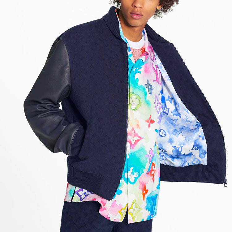 Men's LOUIS VUITTON SS21 Printing Long Sleeves Jacket Navy Blue 1A8R1T