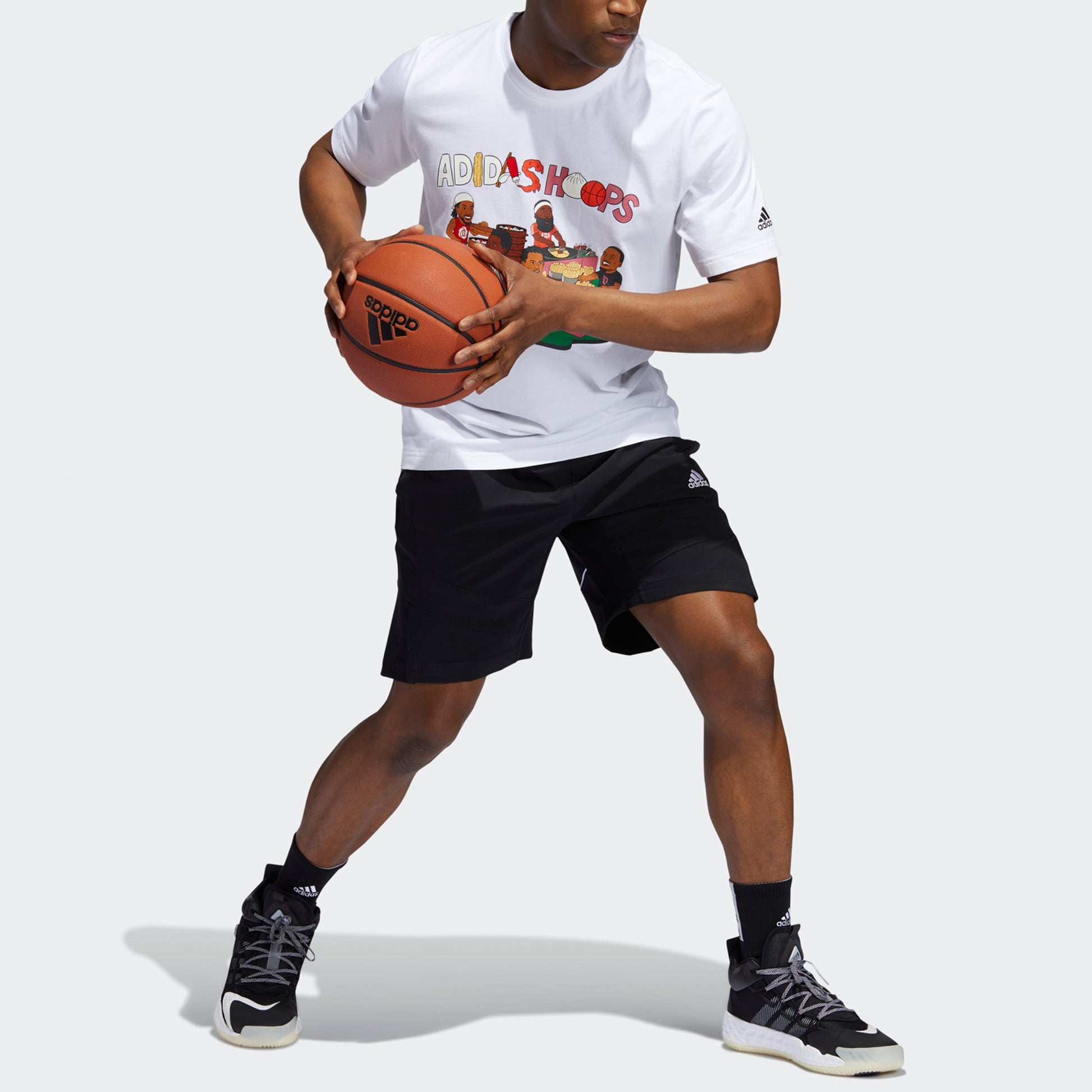 adidas CHINA S1 Tee Basketball Cartoon Printing Casual Sports Short Sleeve White H43987