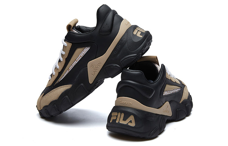 Lanvin x FILA Low-Top Running Shoes Black/Yellow F12M144145FBN