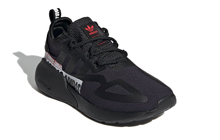 (GS) adidas ZX 2K J 'Wordmark Heel Stripe - Black' FX5226