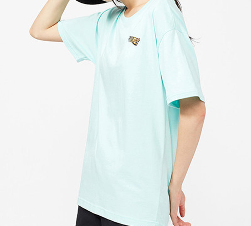 New Balance Back Illustration Printing Short Sleeve Couple Style Sky Blue AMT01548-BB2