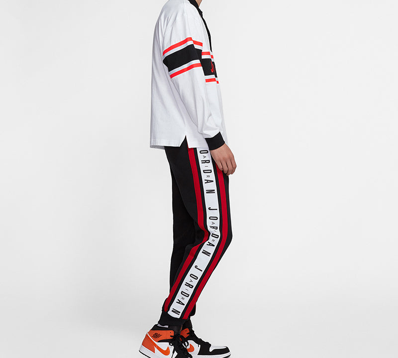 Air Jordan Logo Rugby Long Sleeves Polo Shirt 'White' BQ5670-100