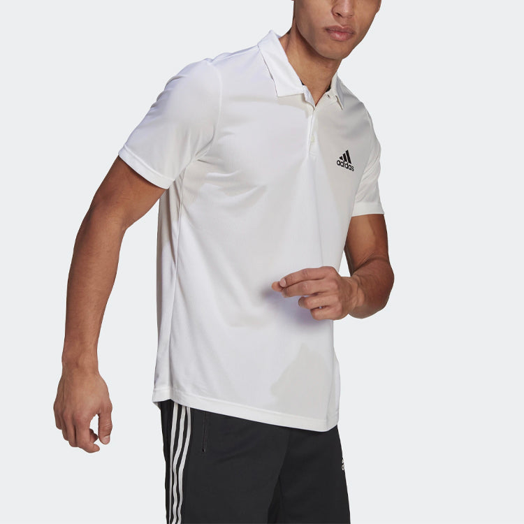 adidas M Pl Ps Training Sports Breathable Short Sleeve Polo Shirt White GM2154