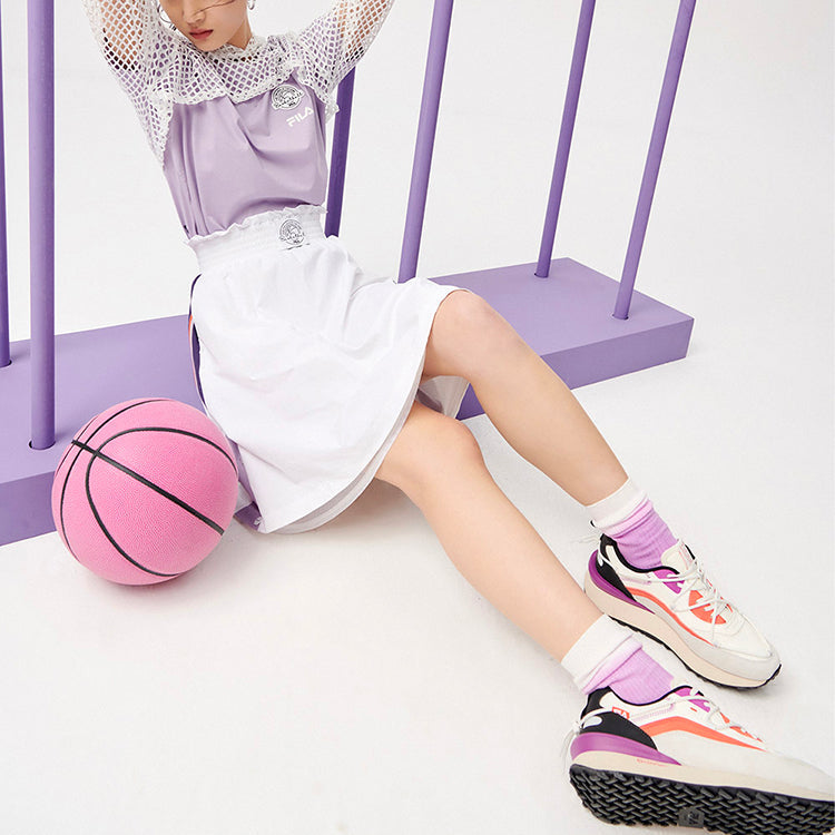 (WMNS) Fila FUSION Casual Sports Loose Knit Short Sleeve Purple T11W128103F-VT