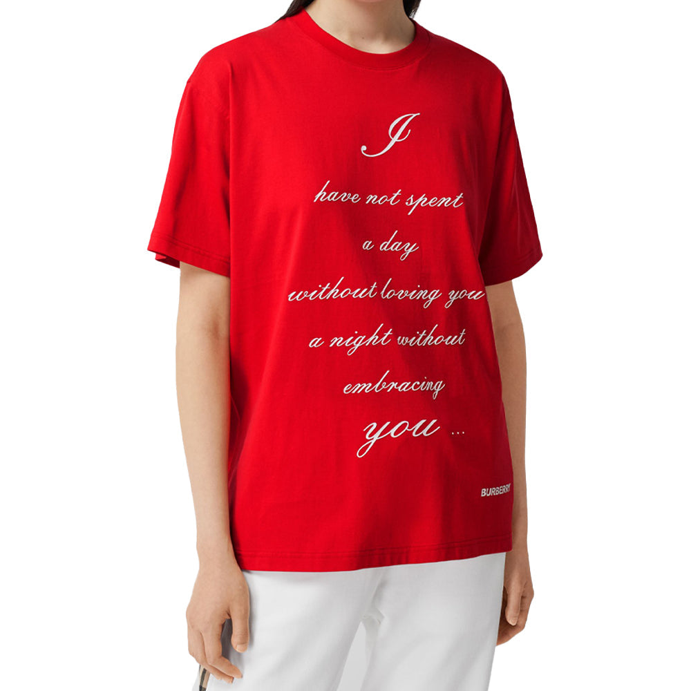 Burberry Love Slogan Short Sleeve Unisex Red 80369931