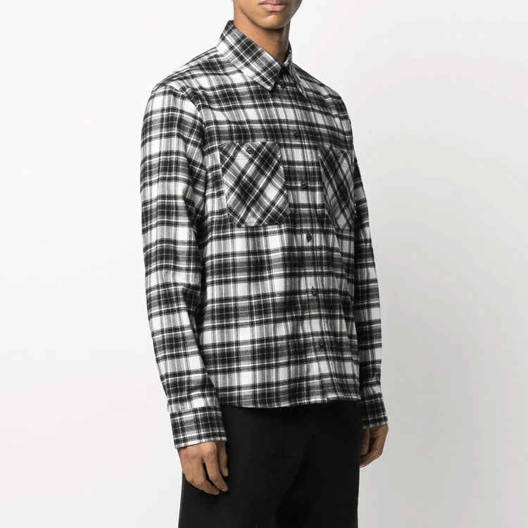 Off-White SS21 Plaid Long Sleeves Shirt Black OMGA133R21FAB0021000