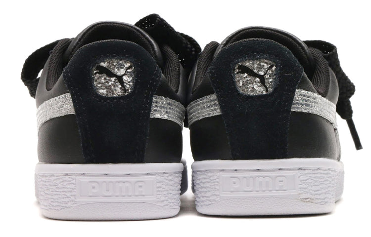 (WMNS) PUMA Basket Heart 'Black Silver Glitter' 364078-03