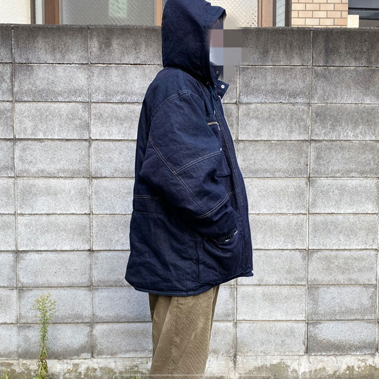 WTAPS Crust Hooded denim Jacket Unisex Blue 192WVDT-JKM07-IN