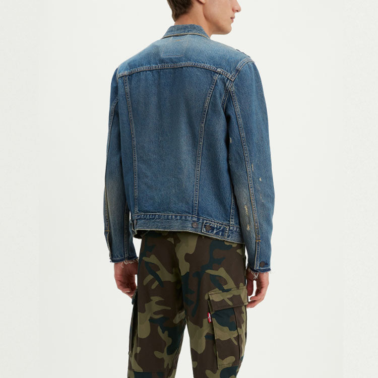 Levis Loose Ripped Denim Jacket Lapel Men's Denim 72334-0429
