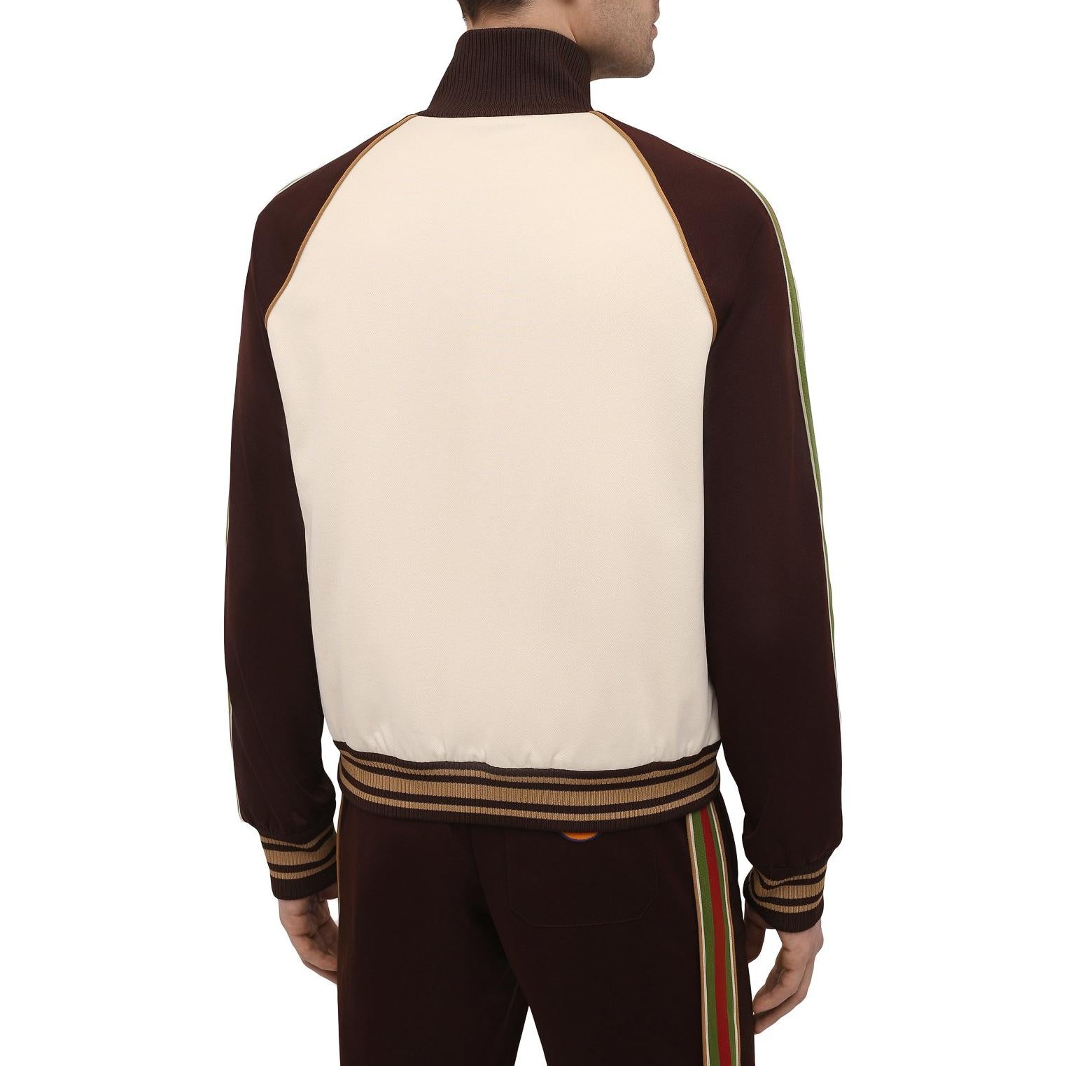 Gucci Technical Jersey Zip-Up Jacket With Web 'Beige Brown' 645207-XJC5O-9141