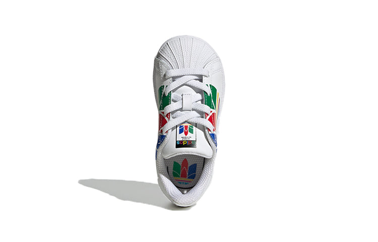 (TD) adidas Superstar Pure K 'Colorful Trefoil - Cloud White' FW4017