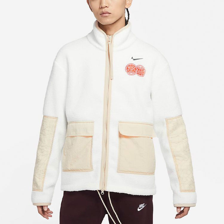 Nike CNY Chinese New Year's Edition Contrast Color Stitching Loose Sports Stand Collar Jacket Beige DQ5061-133