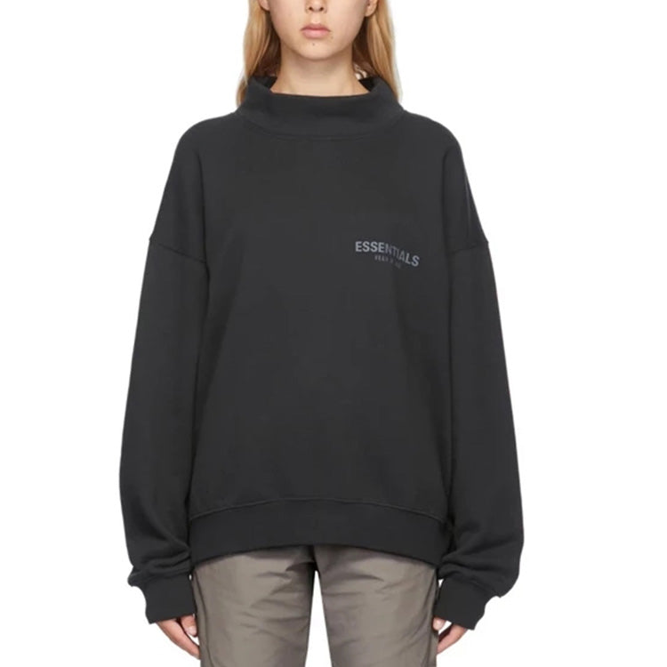 Fear of God Essentials SS20 Black Mock Neck Sweatshirt FOG-SS20-269