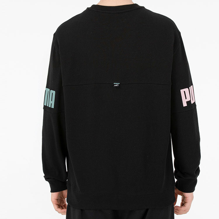 PUMA Casual Round Neck Pullover Printing Long Sleeves Black 670935-51