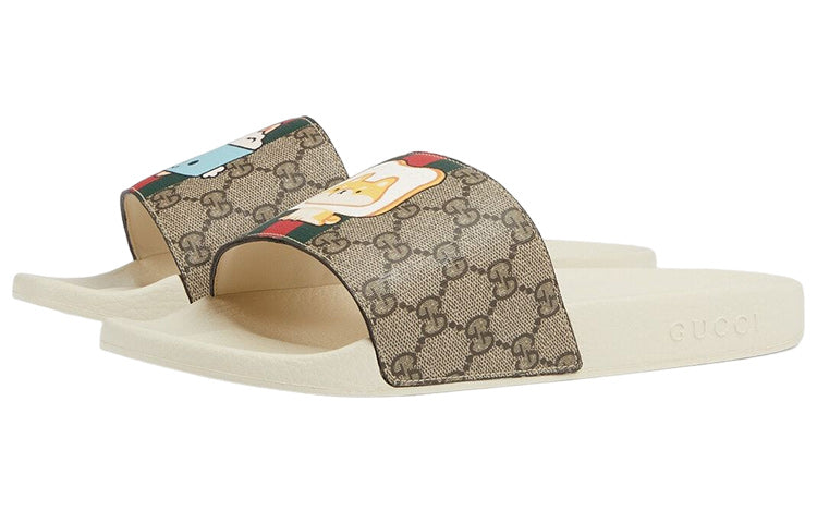 Gucci Animal Web Slides 'Beige' 737519-FABN0-8919