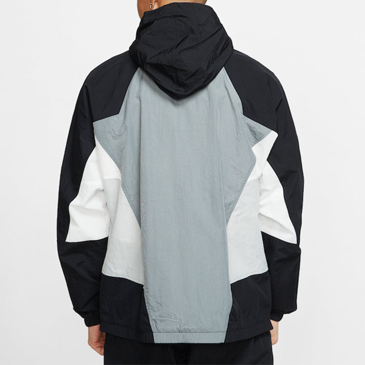 Nike Sportswear Heritage Windrunner Splicing hooded Woven Jacket Gray Black Grayblack CJ4359-084