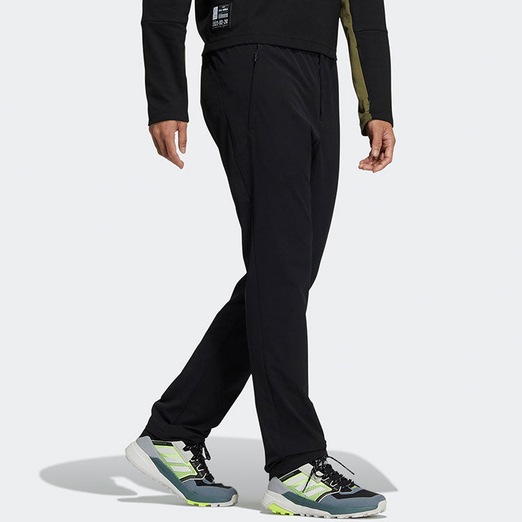 Men's adidas Lacing Elastic Waistband Slim Fit Sports Pants/Trousers/Joggers Black H13798