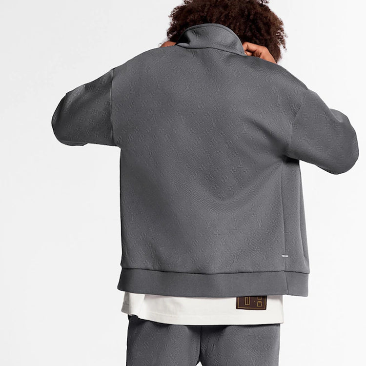 LOUIS VUITTON LV Monogram Full Zip Jacket For Men Grey 1A5VO