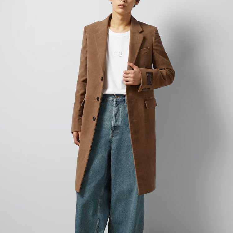 Gucci Smooth Coat With Gucci Web Label 'Light Brown' 774538-Z370C-2384