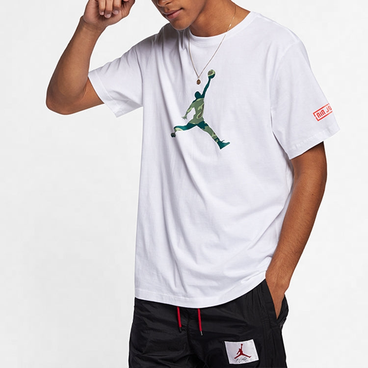 Air Jordan Jumpman Logo Basketbal lSports TEE Men White AT9181-100
