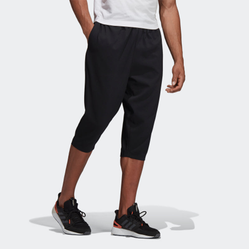 Men's adidas E Pln 3/4 Wvn Woven Cone Training Running Sports Cropped Pants/Trousers Black DQ3107