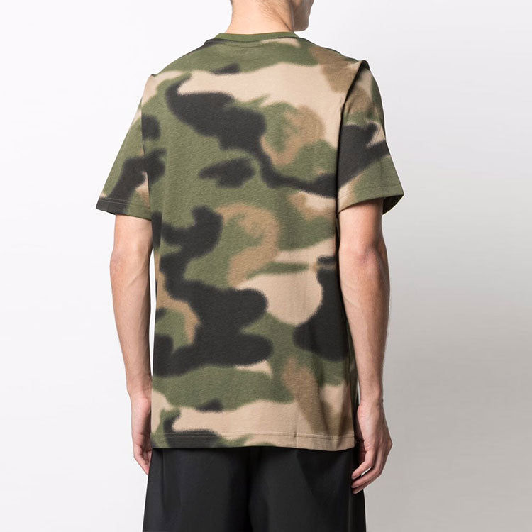 Men's adidas Casual Breathable Camouflage Sports Short Sleeve Green T-Shirt GN1863