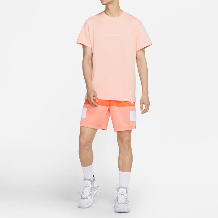 Air Jordan Large Logo Sports Round Neck Short Sleeve Orange DQ4960-800