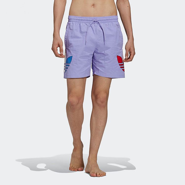 adidas originals MENS Tricol Logo Sports Swimming Short Pants Purple GN3569