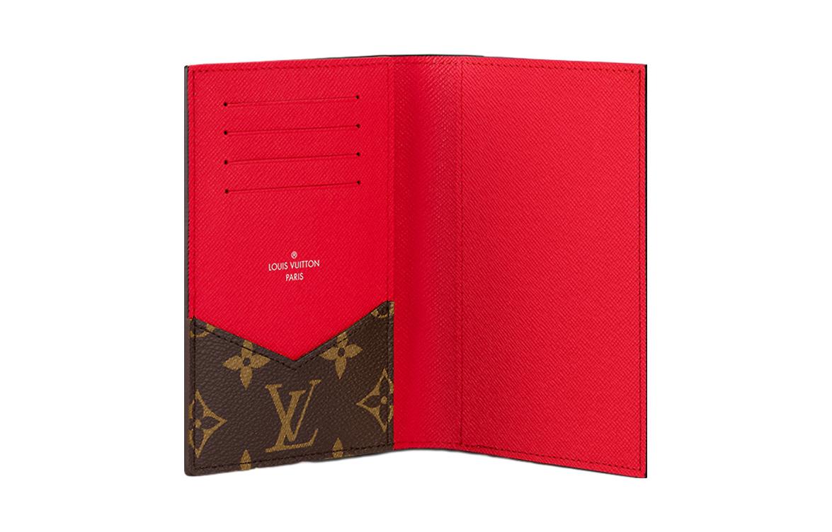 LOUIS VUITTON Passport Cover Monogram Macassar Canvas 'Red' M82862