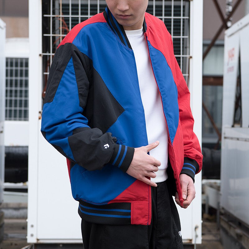 Converse Baseball Jacket Asia Sizing 'Blue Red Black' 10008249-A02
