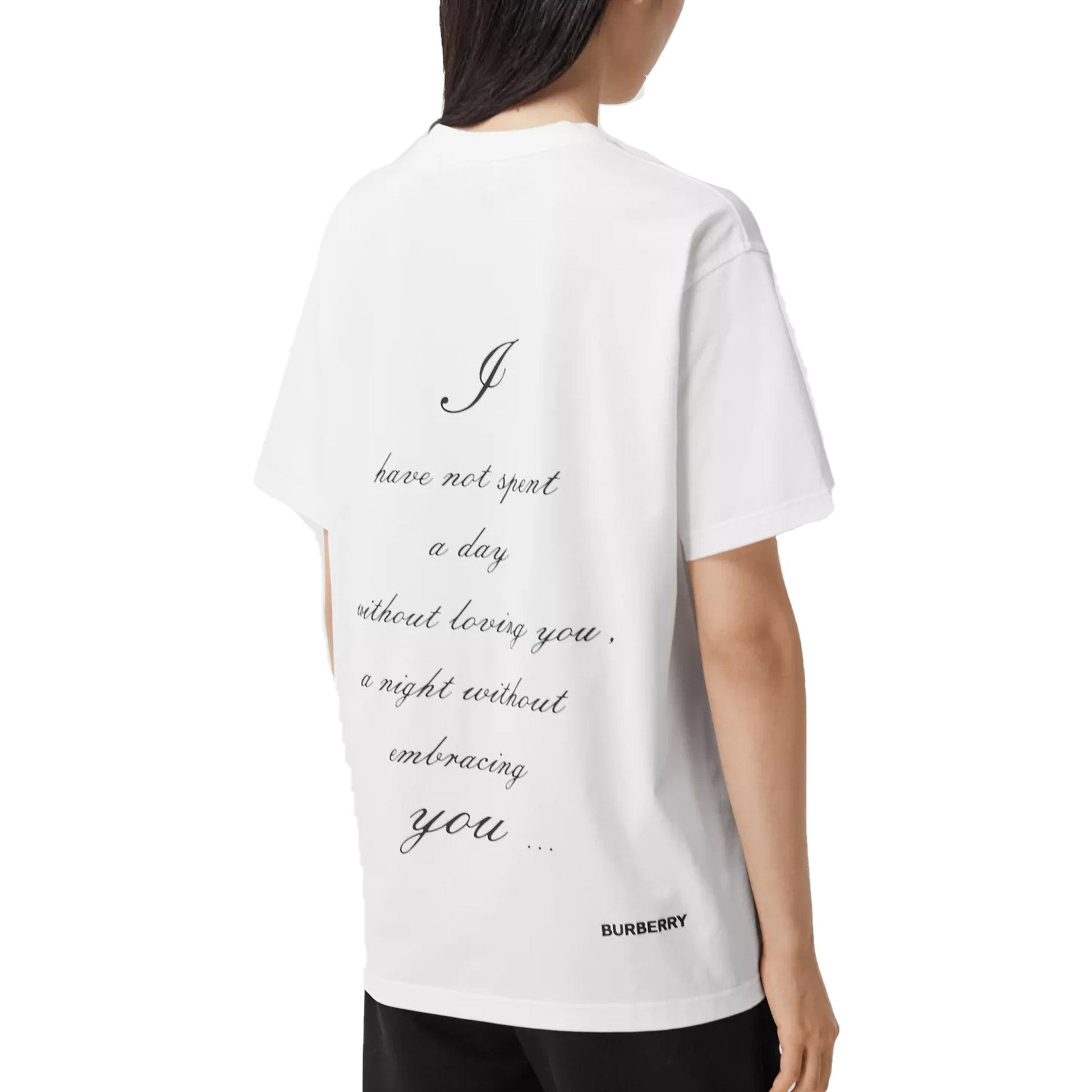 Burberry Love Slogan Short Sleeve Unisex White 80349161