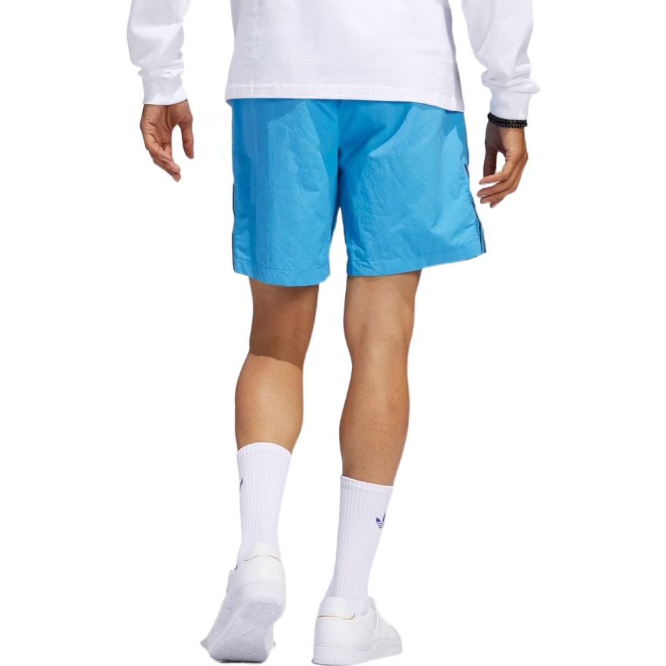 Men's adidas originals Stripe Logo Embroidered Lacing Shorts Blue HA1289